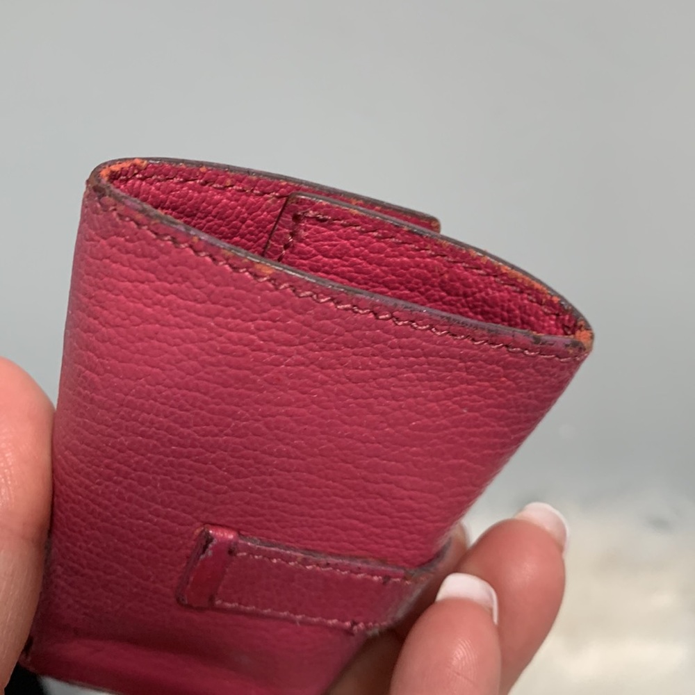 Authentic Hermes Bearn pink soft leather 4-ring key pouch key case key holder - Picture 5 of 17